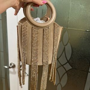 Cult Gaia Taryn Embellished Tan Bag NWT